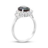 Thumbnail Image 2 of Oval-Cut Lab-Created Alexandrite & White Lab-Created Sapphire Ring Sterling Silver