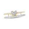 Thumbnail Image 1 of Diamond Heart Faux-Stack Ring 1/6 ct tw 10K Yellow Gold