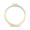 Thumbnail Image 4 of Diamond Heart Faux-Stack Ring 1/6 ct tw 10K Yellow Gold