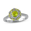 Thumbnail Image 1 of Peridot & Diamond Ring 1/6 ct tw 10K White Gold