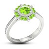 Thumbnail Image 4 of Peridot & Diamond Ring 1/6 ct tw 10K White Gold
