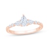 Thumbnail Image 1 of Now + Forever Lab-Grown Diamonds Pear-Shaped Three-Stone Engagement Ring 5/8 ct tw 14K Rose Gold