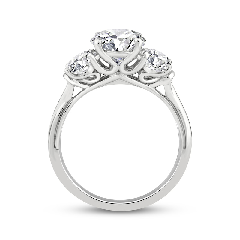 Main Image 3 of Memories Moments Magic Lab-Grown Diamond Oval-Cut Three-Stone Engagement Ring 3-1/2 ct tw 14K White Gold