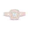 Thumbnail Image 3 of Now + Forever Lab-Grown Diamonds Princess-Cut Double Halo Engagement Ring 1 ct tw 14K Rose Gold