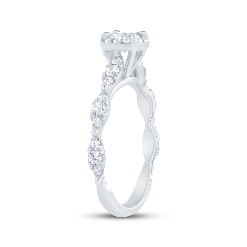 Main Image 2 of Now + Forever Lab-Grown Diamonds Round-Cut Halo Engagement Ring 5/8 ct tw 14K White Gold