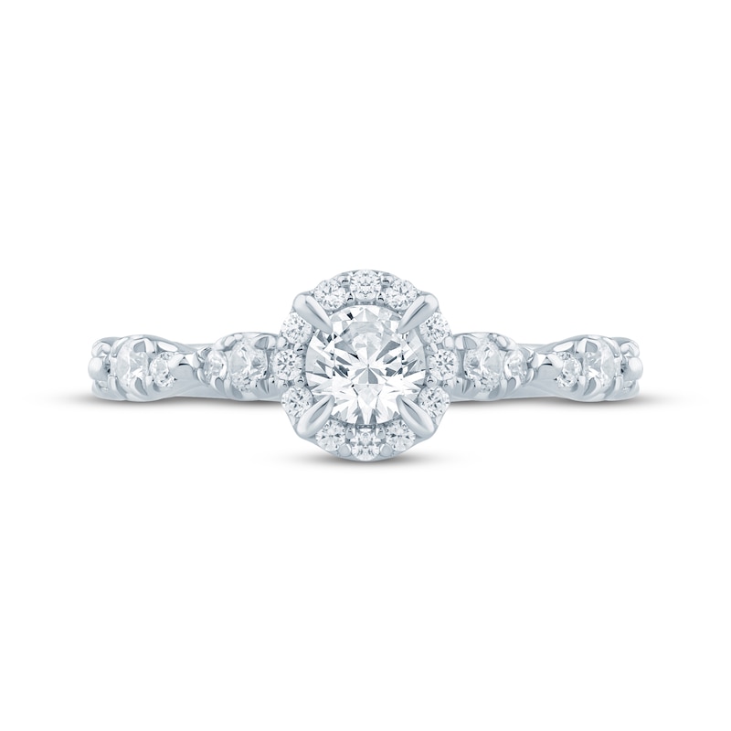Main Image 3 of Now + Forever Lab-Grown Diamonds Round-Cut Halo Engagement Ring 5/8 ct tw 14K White Gold