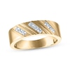 Thumbnail Image 1 of Now + Forever Men's Diamond Diagonal Wedding Band 1/2 ct tw 10K Yellow Gold