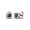 Thumbnail Image 1 of Black & White Multi-Diamond Cushion-Shaped Stud Earrings 1/8 ct tw Sterling Silver
