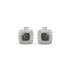 Thumbnail Image 2 of Black & White Multi-Diamond Cushion-Shaped Stud Earrings 1/8 ct tw Sterling Silver