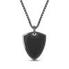 Thumbnail Image 1 of Ink & Ice Men's Black Diamond Shield Necklace 1/4 ct tw Black Rhodium-Plated Sterling Silver 22&quot;