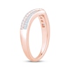 Thumbnail Image 2 of Now + Forever Baguette & Round-Cut Diamond Contour Anniversary Ring 1/3 ct tw 10K Rose Gold