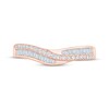 Thumbnail Image 3 of Now + Forever Baguette & Round-Cut Diamond Contour Anniversary Ring 1/3 ct tw 10K Rose Gold