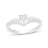 Thumbnail Image 1 of Multi-Diamond Heart Chevron Fashion Ring 1/5 ct tw 10K White Gold