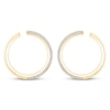 Thumbnail Image 2 of Diamond Pavé Open Hoop Earrings 1/2 ct tw 10K Yellow Gold