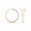 Thumbnail Image 3 of Diamond Pavé Open Hoop Earrings 1/2 ct tw 10K Yellow Gold