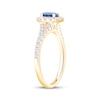 Thumbnail Image 2 of Now + Forever Oval-Cut Natural Blue Sapphire & Diamond Engagement Ring 1/2 ct tw 14K Yellow Gold