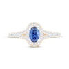 Thumbnail Image 3 of Now + Forever Oval-Cut Natural Blue Sapphire & Diamond Engagement Ring 1/2 ct tw 14K Yellow Gold