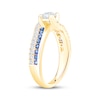 Thumbnail Image 2 of Now + Forever Round-Cut Diamond & Natural Blue Sapphire Bypass Engagement Ring 3/4 ct tw 14K Yellow Gold