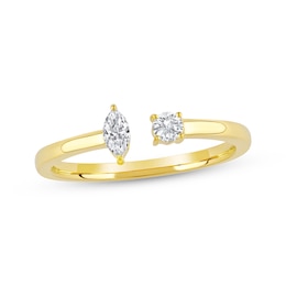 Marquise & Round-Cut Lab-Grown Diamond Deconstructed Ring 1/5 ct tw 10K Yellow Gold