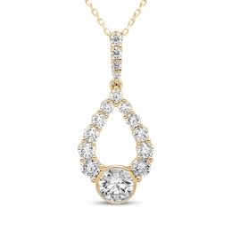 Milestones Diamond Teardrop Necklace 2 ct tw 10K Yellow Gold 18"