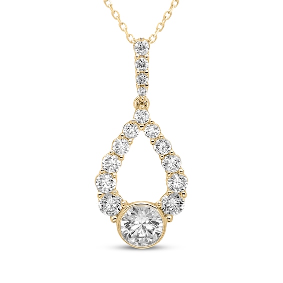 Diamond Teardrop Necklace ct tw 10K Yellow Gold 18