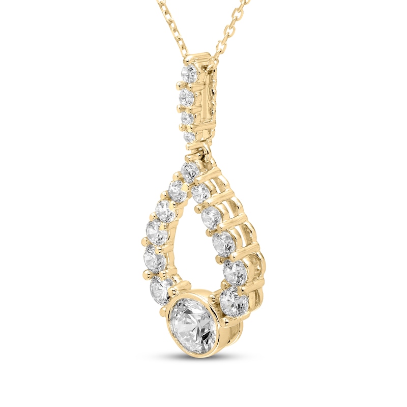 Main Image 2 of Milestones Diamond Teardrop Necklace 2 ct tw 10K Yellow Gold 18&quot;