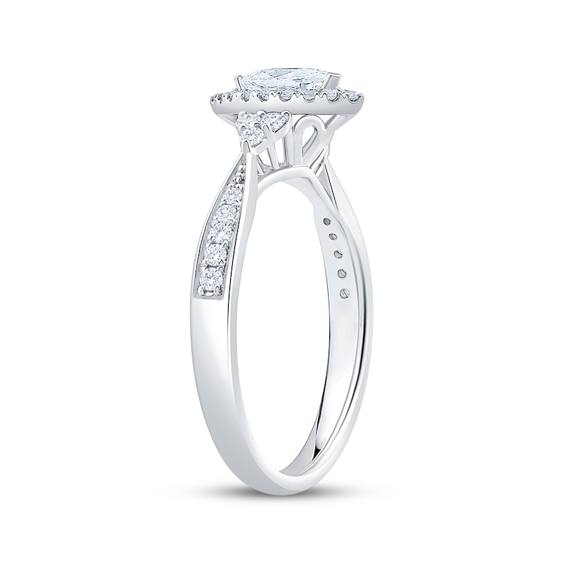 Main Image 2 of Now + Forever Marquise-Cut Diamond Halo Engagement Ring 5/8 ct tw 14K White Gold