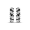 Thumbnail Image 2 of Black & White Diamond Diagonal Stripe Hoop Earrings 1/4 ct tw Sterling Silver