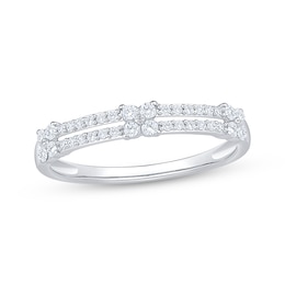 Now + Forever Diamond Two-Row Anniversary Ring 1/4 ct tw 10K White Gold