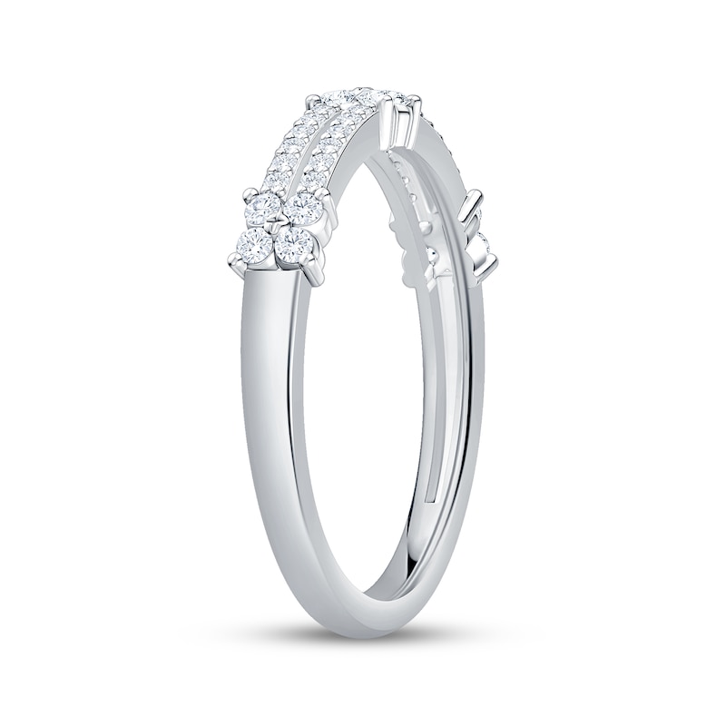 Main Image 2 of Now + Forever Diamond Two-Row Anniversary Ring 1/4 ct tw 10K White Gold
