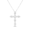 Thumbnail Image 1 of Diamond Twist Cross Necklace 1/10 ct tw Sterling Silver 18"