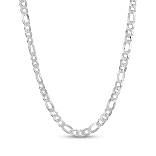6.6mm Diamond-Cut Figaro Chain Necklace Solid Sterling Silver 22"