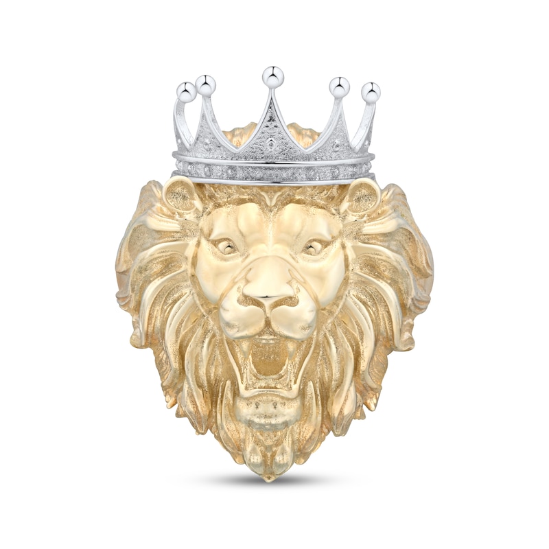 Main Image 3 of Men's Lion with Crown Ring 10K Yellow Gold