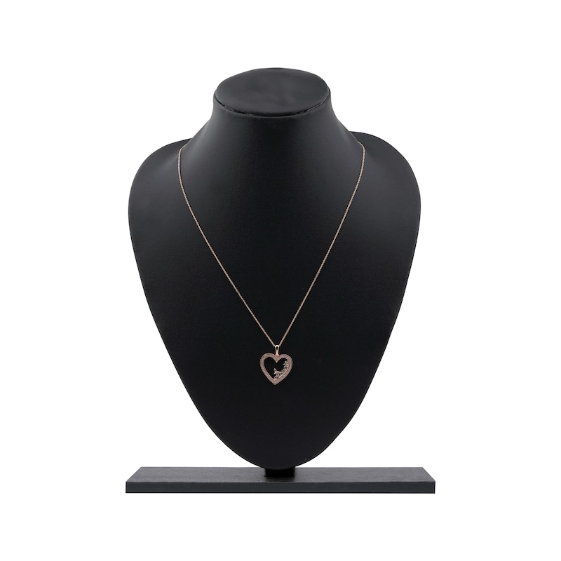 Main Image 6 of Diamond "Abuela" Heart Necklace 1/6 ct tw 10K Rose Gold 18"
