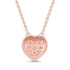 Thumbnail Image 3 of Multi-Diamond Heart Halo Necklace 1/6 ct tw 10K Rose Gold 18&quot;