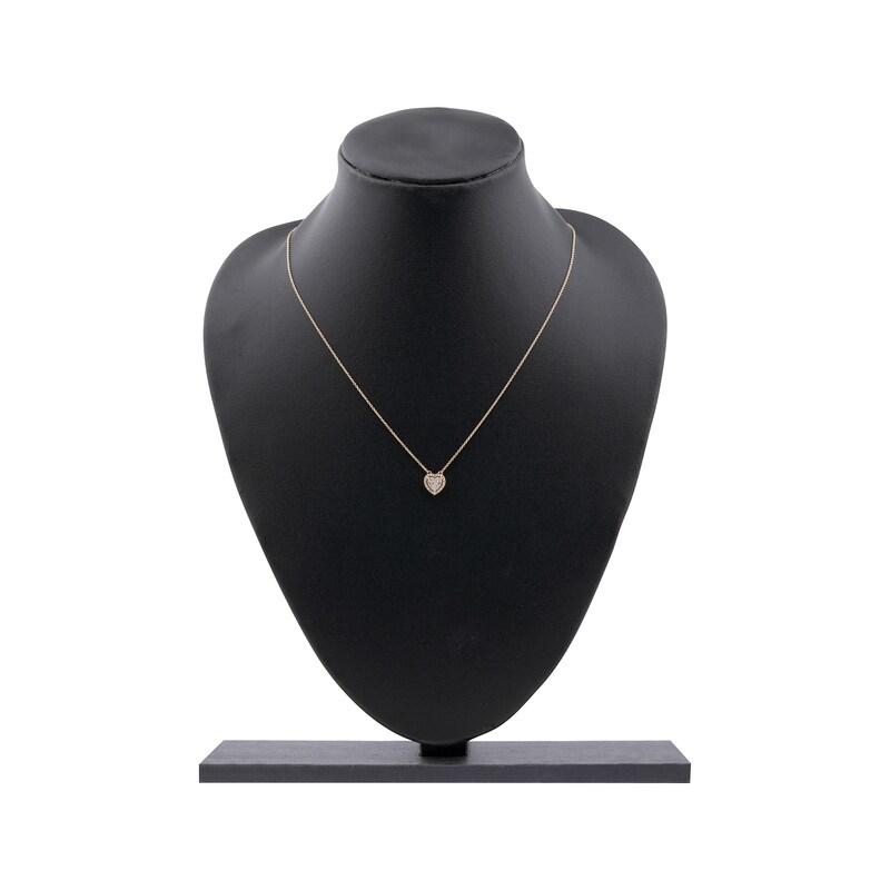 Main Image 5 of Multi-Diamond Heart Halo Necklace 1/6 ct tw 10K Rose Gold 18"