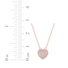 Thumbnail Image 5 of Multi-Diamond Heart Halo Necklace 1/6 ct tw 10K Rose Gold 18&quot;
