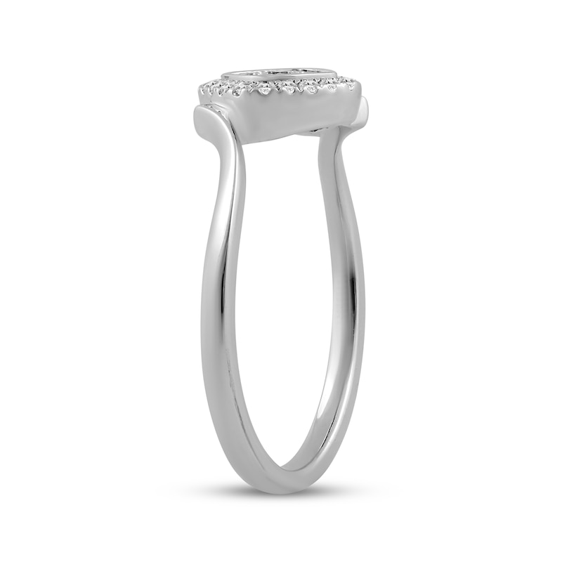 Main Image 2 of Multi-Diamond Cushion Halo Promise Ring 1/6 ct tw Sterling Silver