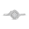 Thumbnail Image 3 of Multi-Diamond Cushion Halo Promise Ring 1/6 ct tw Sterling Silver