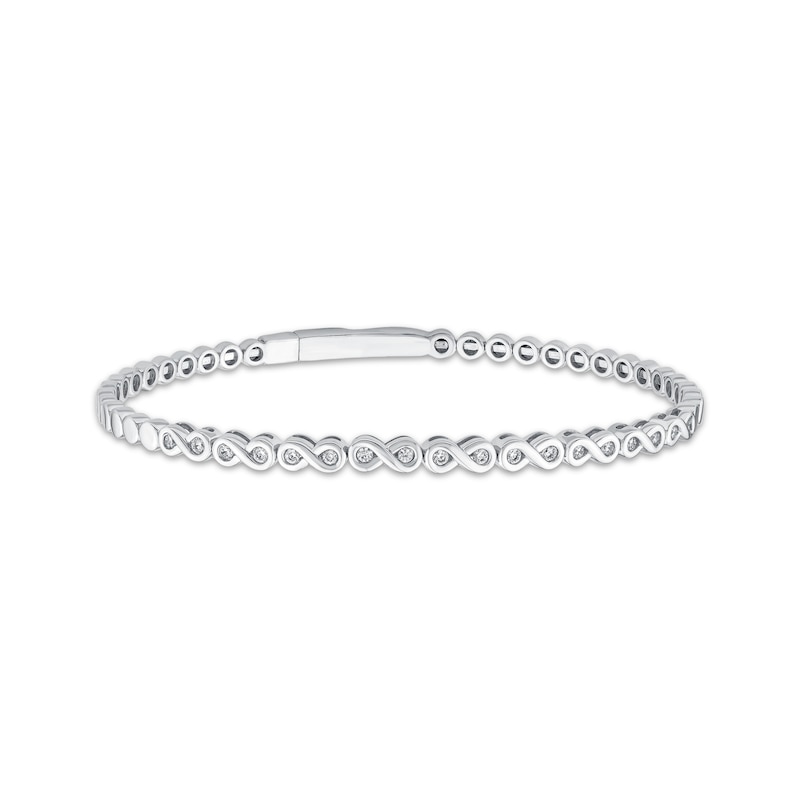 Main Image 1 of Diamond Infinity Flex Bracelet 1/4 ct tw Sterling Silver 7&quot;