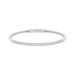 Diamond Alternating Flex Bracelet 3/4 ct tw Sterling Silver 7"
