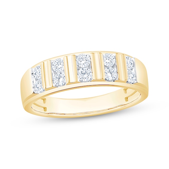 Now + Forever Men's Diamond Wedding Band 5/8 ct tw 10K Two-Tone Gold