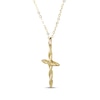 Thumbnail Image 2 of Twist Cross Necklace 10K Yellow Gold 18"