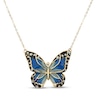 Thumbnail Image 1 of Enamel Butterfly Necklace 14K Yellow Gold 18"