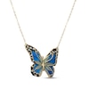 Thumbnail Image 2 of Enamel Butterfly Necklace 14K Yellow Gold 18"
