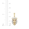 Thumbnail Image 3 of Men's Diamond & Lab-Created Ruby Lion Head With Crown Charm 1/6 ct tw 10K Yellow Gold