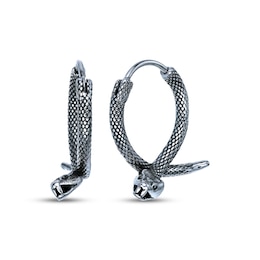 Men's Crossover Snake Hoop Earrings Stainless Steel