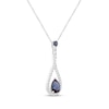 Thumbnail Image 2 of Pear-Shaped Lab-Created Alexandrite & White Lab-Created Sapphire Drop Necklace Sterling Silver 18"