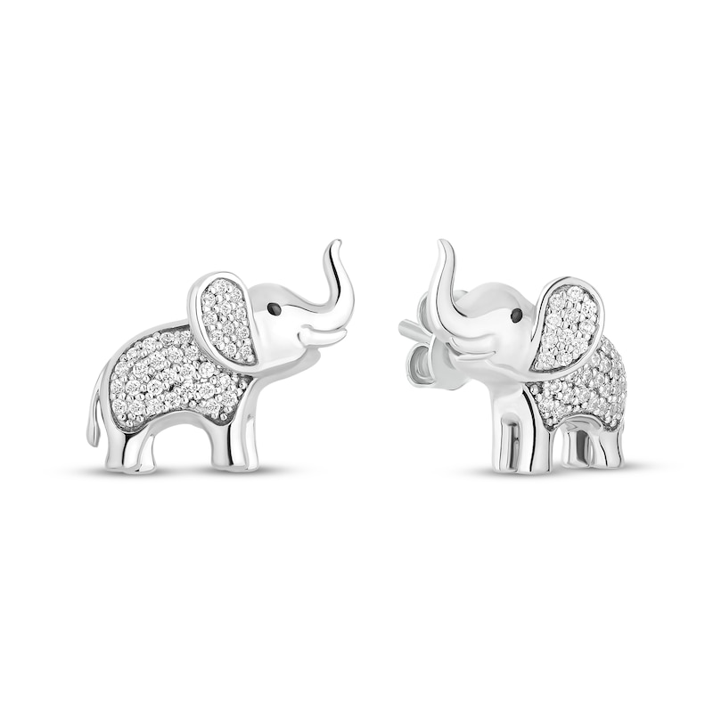 Main Image 1 of Disney Treasures The Lion King Elephant Stud Earrings 1/6 ct tw Sterling Silver