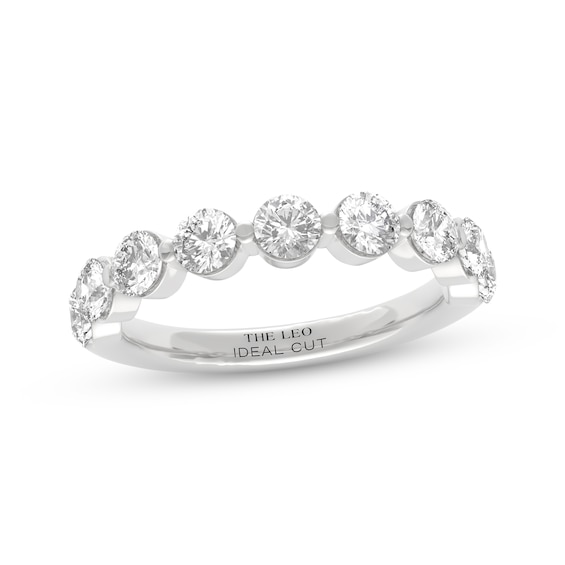 THE LEO Ideal Cut Diamond Anniversary Ring 1-1/2 ct tw 14K White Gold